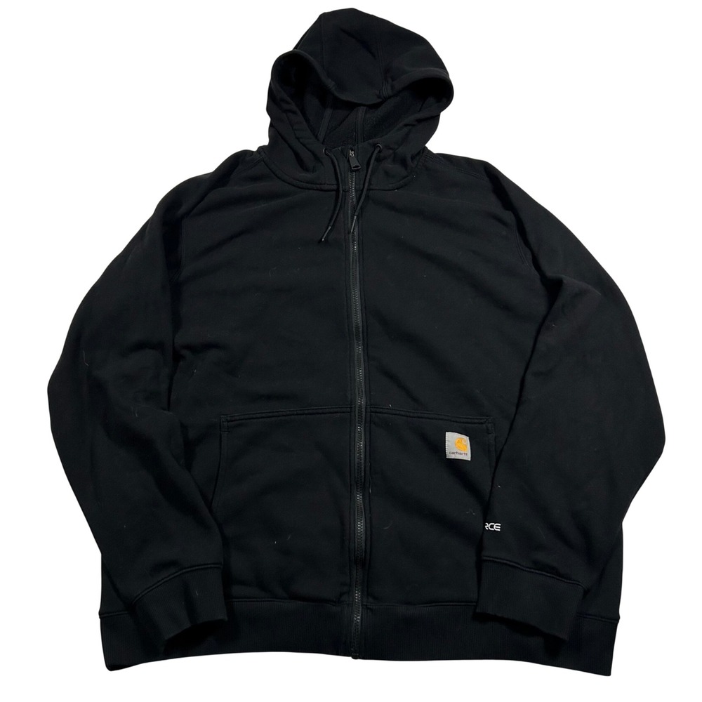 Carhartt Force Full Zip Hoodie Mens XL Black Relaxed Fit TS5655-M Sweatshirt